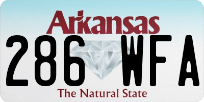 AR license plate 286WFA