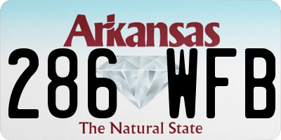 AR license plate 286WFB