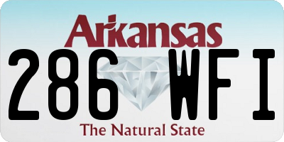 AR license plate 286WFI
