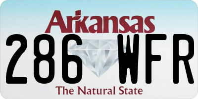 AR license plate 286WFR