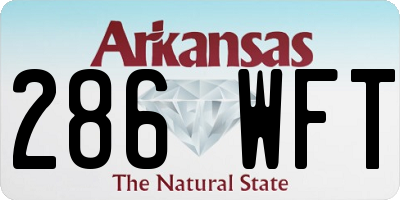 AR license plate 286WFT