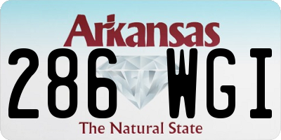 AR license plate 286WGI