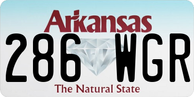 AR license plate 286WGR