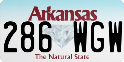 AR license plate 286WGW