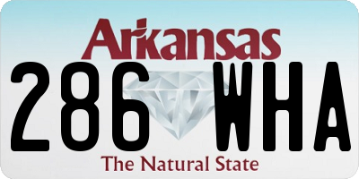 AR license plate 286WHA