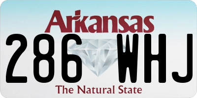 AR license plate 286WHJ