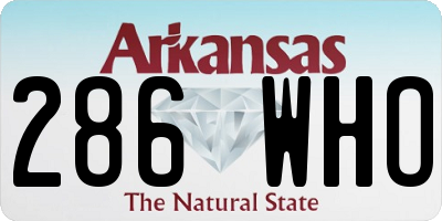 AR license plate 286WHO