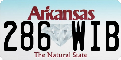 AR license plate 286WIB