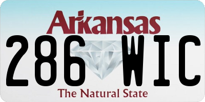AR license plate 286WIC