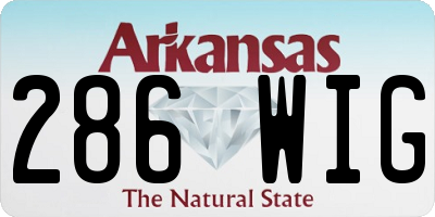AR license plate 286WIG