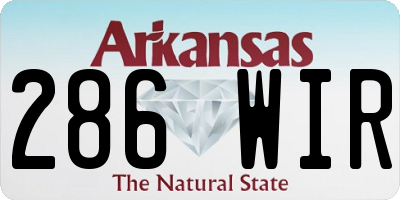 AR license plate 286WIR