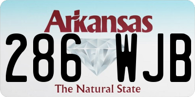 AR license plate 286WJB