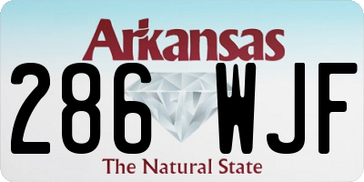 AR license plate 286WJF
