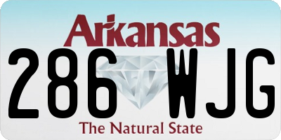 AR license plate 286WJG