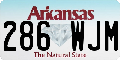 AR license plate 286WJM
