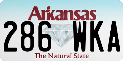 AR license plate 286WKA