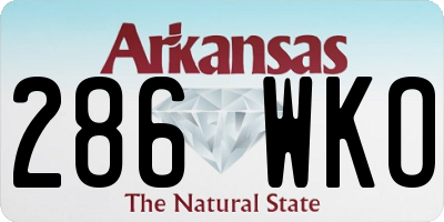 AR license plate 286WKO