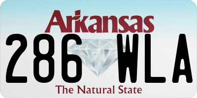 AR license plate 286WLA
