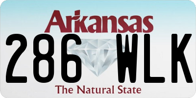 AR license plate 286WLK