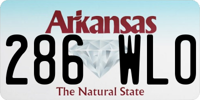 AR license plate 286WLO