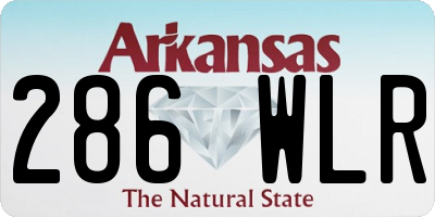 AR license plate 286WLR