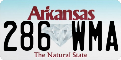 AR license plate 286WMA