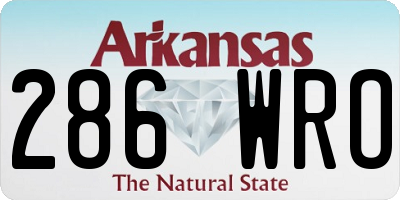 AR license plate 286WRO