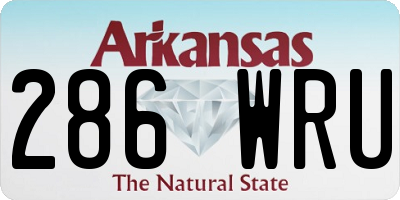 AR license plate 286WRU