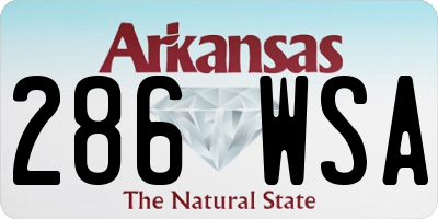 AR license plate 286WSA