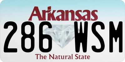 AR license plate 286WSM