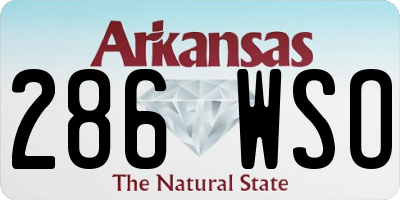 AR license plate 286WSO