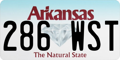 AR license plate 286WST