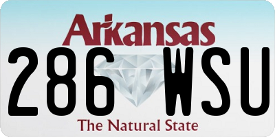 AR license plate 286WSU