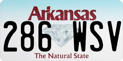 AR license plate 286WSV