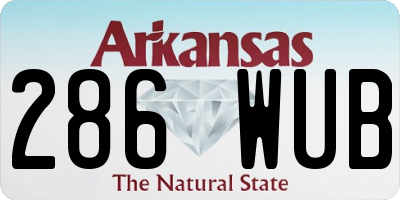 AR license plate 286WUB