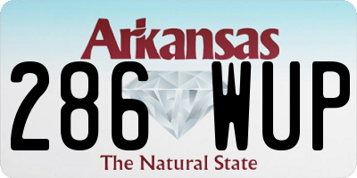 AR license plate 286WUP