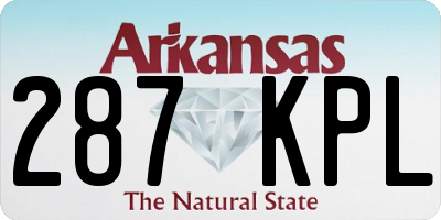 AR license plate 287KPL