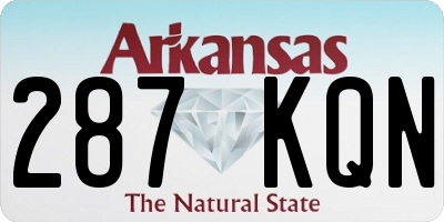 AR license plate 287KQN