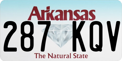 AR license plate 287KQV