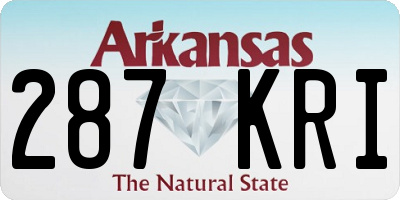 AR license plate 287KRI