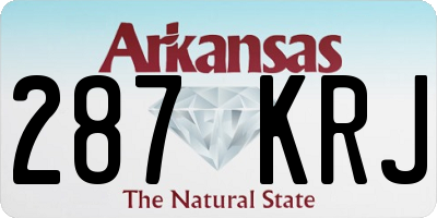 AR license plate 287KRJ