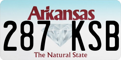 AR license plate 287KSB