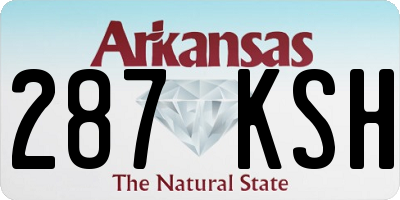 AR license plate 287KSH