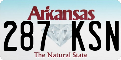 AR license plate 287KSN