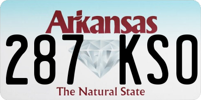 AR license plate 287KSO