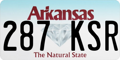 AR license plate 287KSR