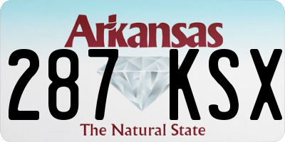 AR license plate 287KSX
