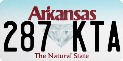 AR license plate 287KTA