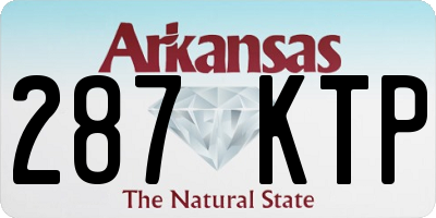 AR license plate 287KTP