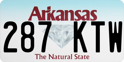 AR license plate 287KTW
